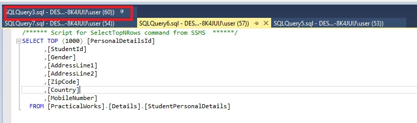 Ssms Tab Float R Pinned tabs in SQL Server Management Studio (SSMS) – Learn With Sundar