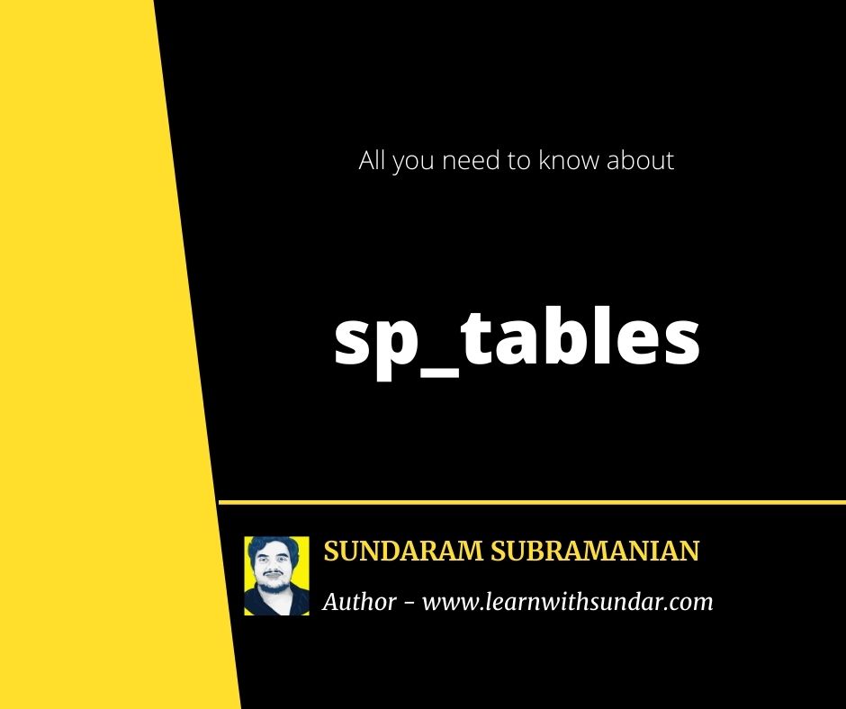 Get list of Tables & Views in MS SQL Server-&nbsp;sp_tables