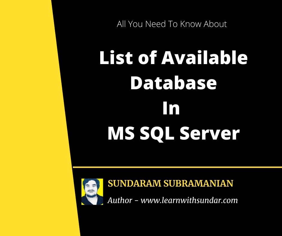List of Available Database for Current User In SQL&nbsp;Server