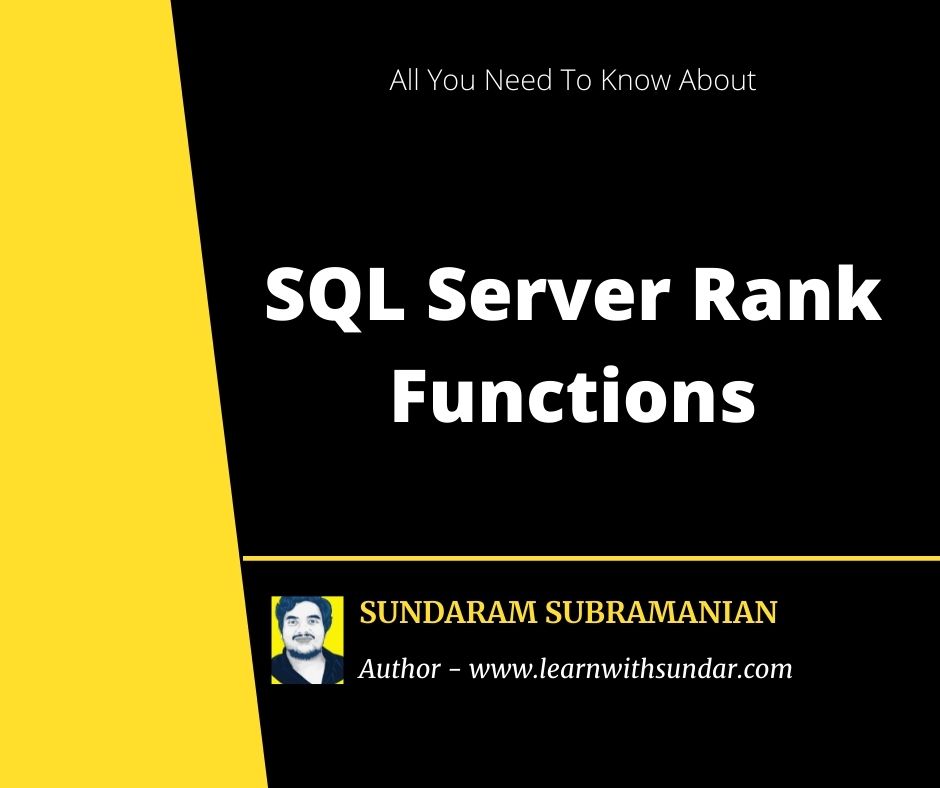 SQL Server Rank&nbsp;Functions